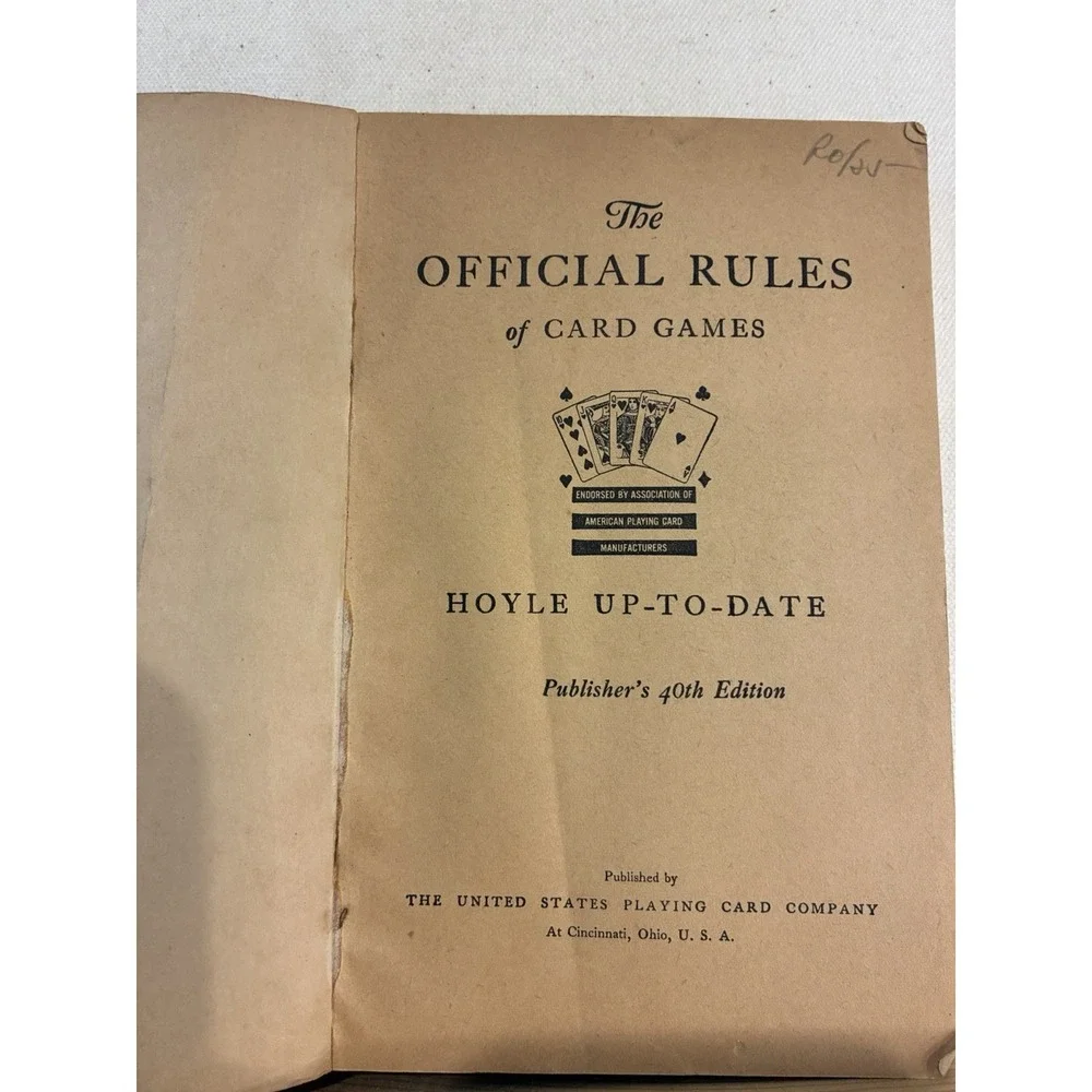 Vintage 1941 The Official Rules of Card Games – Hoyle Up-to-Date 40th Edition